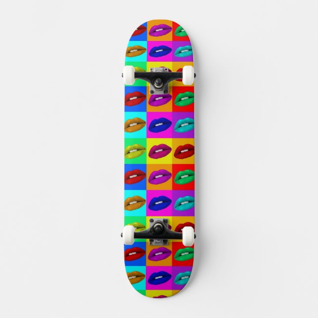 Lippen, Lippen, Lippen Pop Skateboard (Vorderseite)