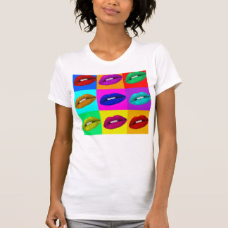 Lippen, Lippen, LippenPop-Kunst-Behälter-Spitze T-Shirt