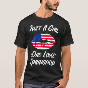 Lippen Mouth Liebe American Flag Springfield T-Shirt