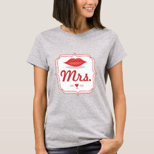 Lippen Mrs. Hipster Vintage Retro Braut T-Shirt