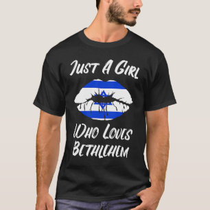 Lippen Mund Liebe Israelische Flagge Bethlehem T-Shirt