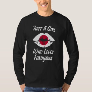 Lippen Mund Liebe Japanische Flagge Fukuyama T-Shirt