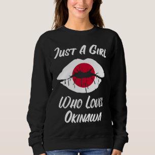 Lippen Mund Liebe Japanische Flagge Okinawa Sweatshirt