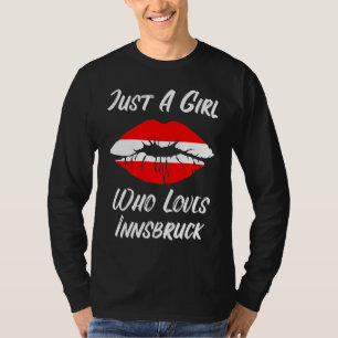 Lippen Mund Liebe Österreich Flagge Innsbruck T-Shirt