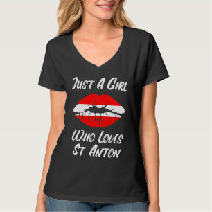 Lippen Mund Liebe Österreich-Flagge St Anton T-Shirt