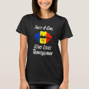 Lippen Mund Liebe Rumänische Flagge Transsylvanien T-Shirt