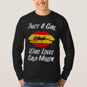 Lippen Mund Liebe Spanische Flagge Cala Millor T-Shirt