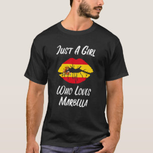 Lippen Mund Liebe Spanische Flagge Marbella T-Shirt
