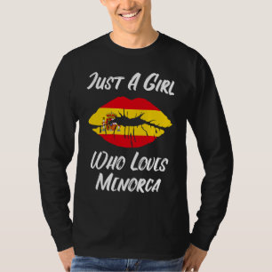 Lippen Mund Liebe Spanische Flagge Menorca T-Shirt