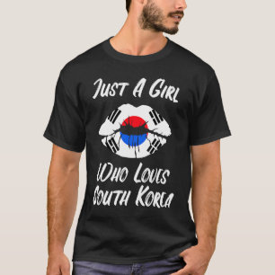Lippen Mund Liebe Südkoreanische Flagge Südkorea T-Shirt