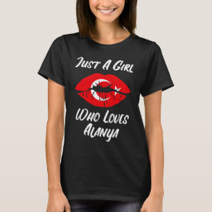Lippen Mund Liebe Türkische Flagge Alanya T-Shirt