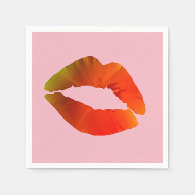 Lippen-Papierservietten Serviette (Vorderseite)