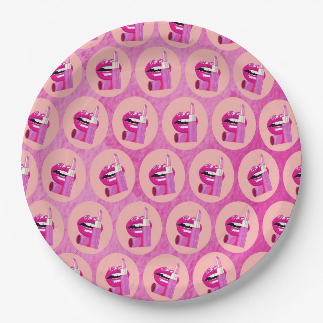 Lippen Pappteller (Vorderseite)