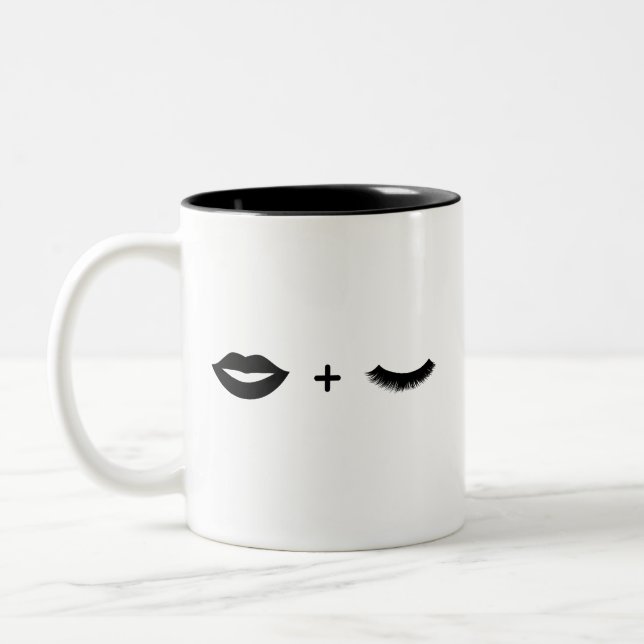 Lippen + Peitschen grafisch Zweifarbige Tasse (Links)