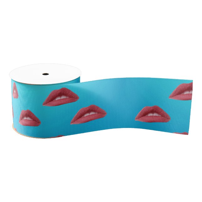 Lippen Pop Art Ripsband (Spule)