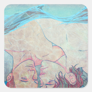 Lippen Quadratischer Aufkleber