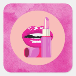 Lippen Quadratischer Aufkleber