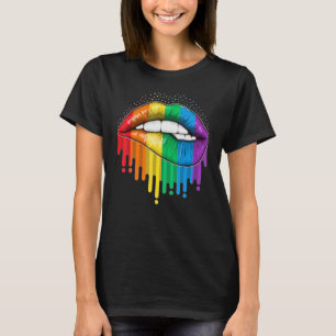 Lippen Rainbow Gay Lesbian Bisexuelle Trans T-Shirt
