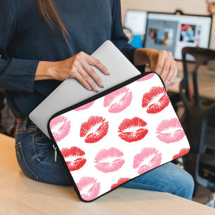 Lippen, rot und rosa, Lippenmuster, Lippenstift, K Laptopschutzhülle