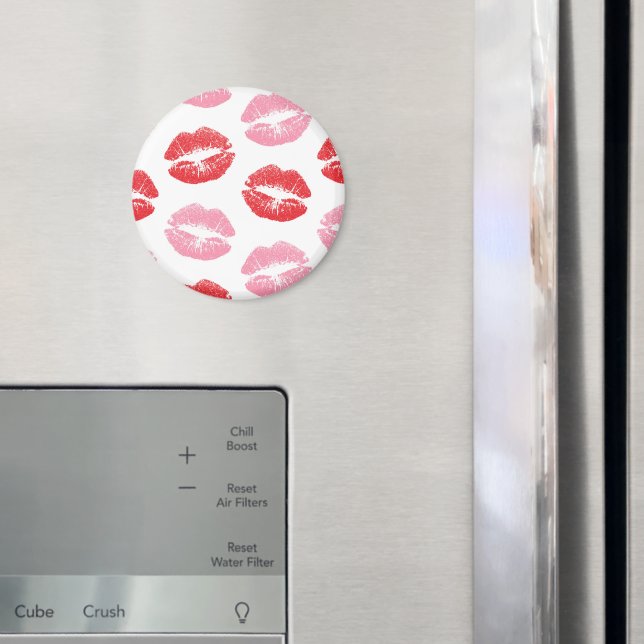 Lippen, rot und rosa, Lippenmuster, Lippenstift, K Magnet (In Situ (Kühlschrank))