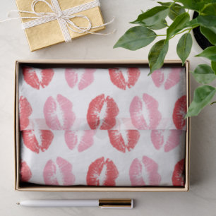 Lippen, rot und rosa, Lippenmuster, Lippenstift, K Seidenpapier