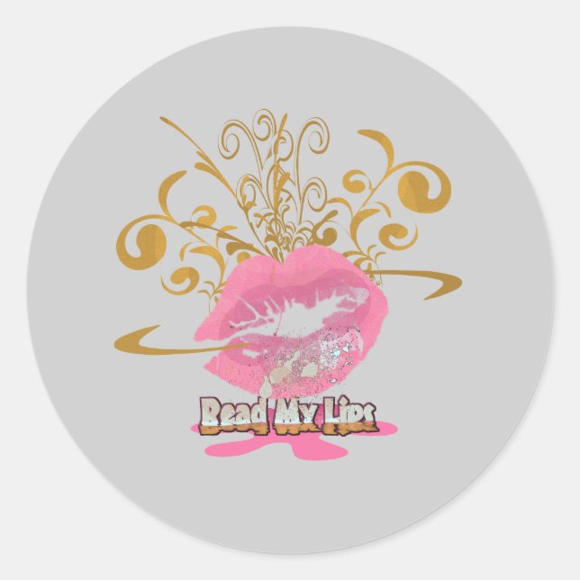 Lippen Runder Aufkleber (Vorderseite)