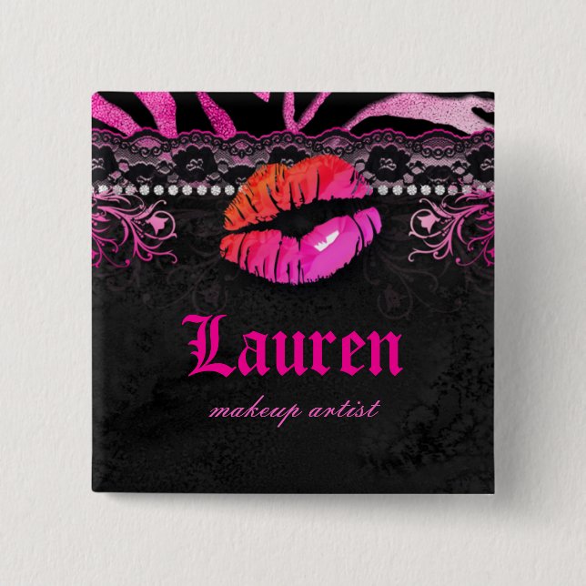 Lippen schnüren sich button (Vorderseite)