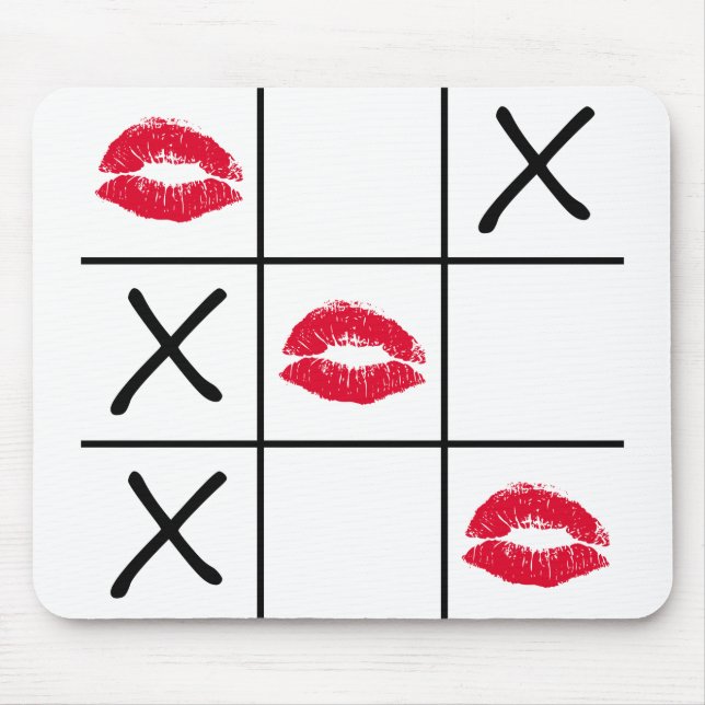 Lippen Tic Tac Toe Mousepad (Vorne)