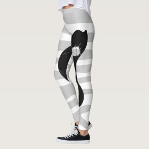Lippen-Tiger Streifen Leggings
