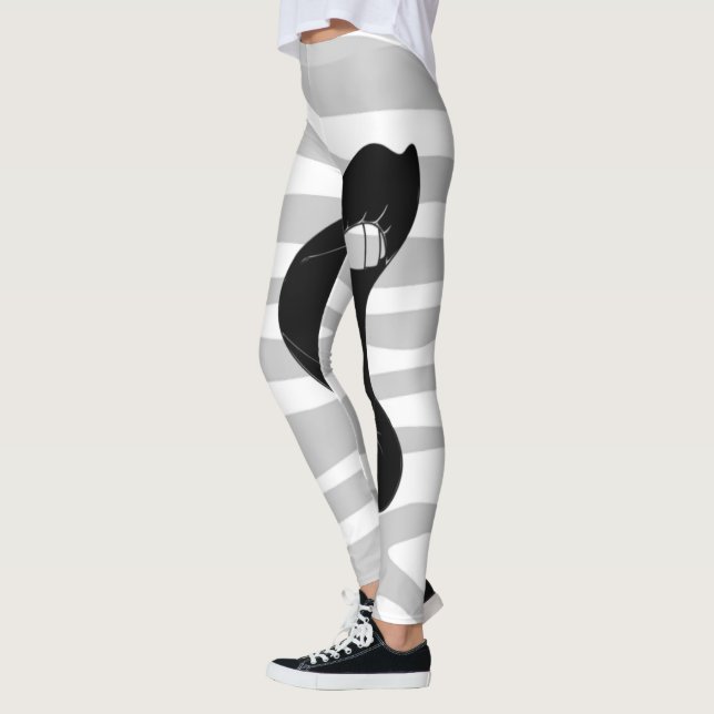 Lippen-Tiger Streifen Leggings (Links)