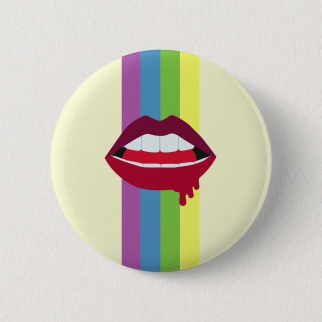 Lippen u. Regenbogen-Abzeichen Button (Vorderseite)