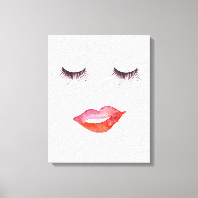 Lippen und Augenlider Leinwanddruck (Vorderseite)
