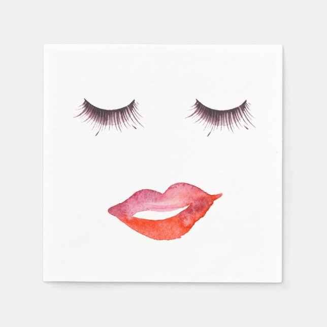 Lippen und Eyelashes Serviette (Vorderseite)