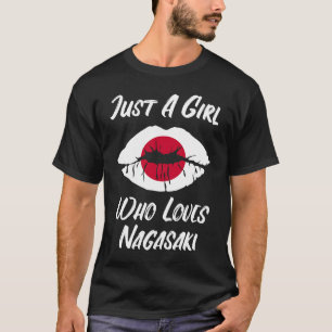 Lippen und Liebe Japanische Flagge Nagasaki T-Shirt