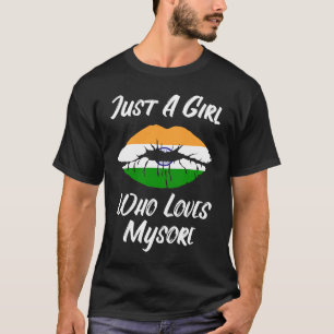 Lippen und Mund Liebe Indische Flagge Mysore T-Shirt