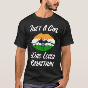 Lippen und Mund Liebe Indische Flagge Rajasthan T-Shirt