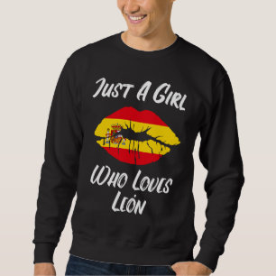 Lippen und Mund lieben die spanische Flagge Leon Sweatshirt