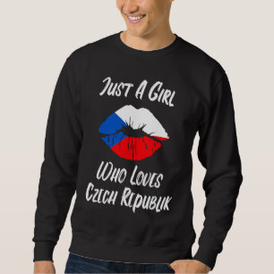 Lippen und Mund lieben die tschechische Flagge Sweatshirt