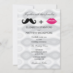 Lippen und Mustache Hochzeitseinladung Einladung