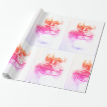 Lippen- und Nasenstifte, Zeichnend Wrapping Paper