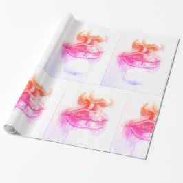 Lippen- und Nasenstifte, Zeichnend Wrapping Paper Geschenkpapier