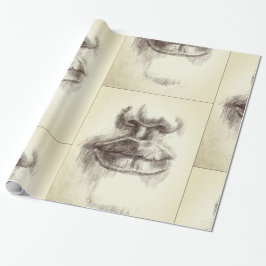Lippen- und Nasenstifte, Zeichnend Wrapping Paper Geschenkpapier