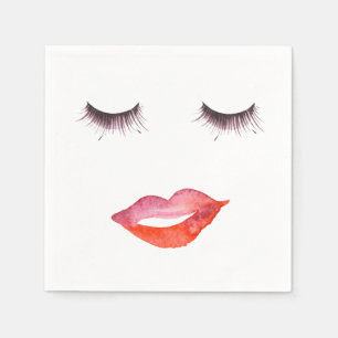 Lippen- und Wimper-Aquarell Serviette
