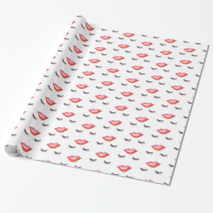 Lippen und Wimpern Geschenkpapier