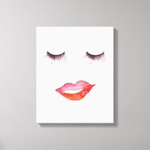 Lippen und Wimpern Leinwanddruck
