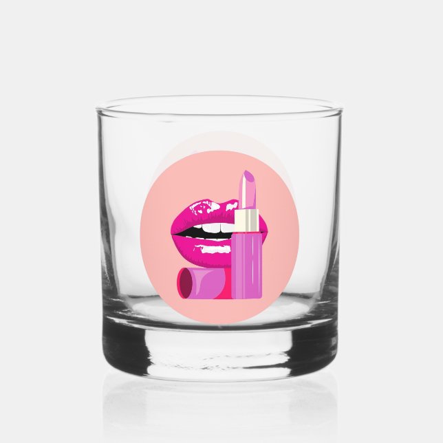 Lippen Whiskyglas (Vorderseite)