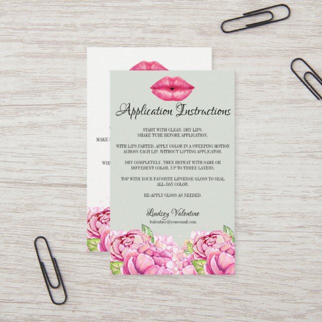 Lippen, wie man und Spitzen und Tricks zutrifft Visitenkarte (Vorderseite/Rückseite Beispiel)