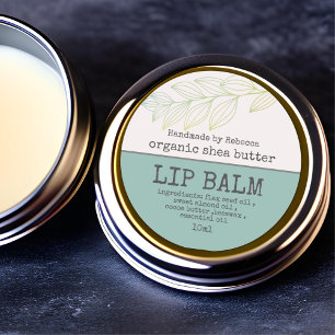 Lippenbalsam Etikett Moderne Staubblaue Farbe Runder Aufkleber