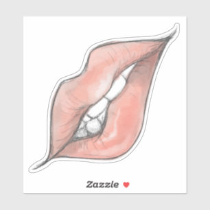 Lippenbeiß Aufkleber