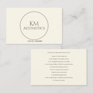 Lippenfüller Aftercare Instruction Business Card Visitenkarte
